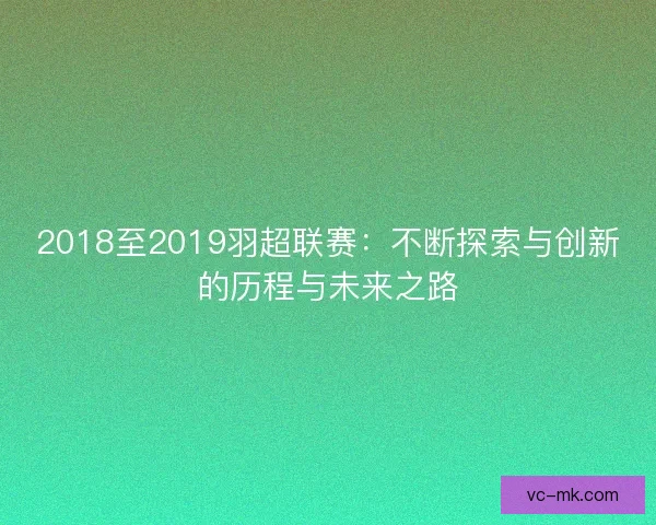 2018至2019羽超联赛：不断探索与创新的历程与未来之路