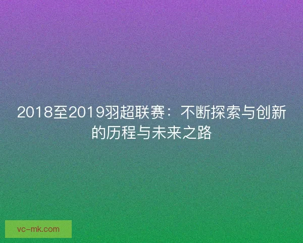 2018至2019羽超联赛：不断探索与创新的历程与未来之路